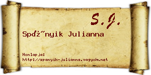 Spányik Julianna névjegykártya