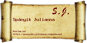 Spányik Julianna névjegykártya